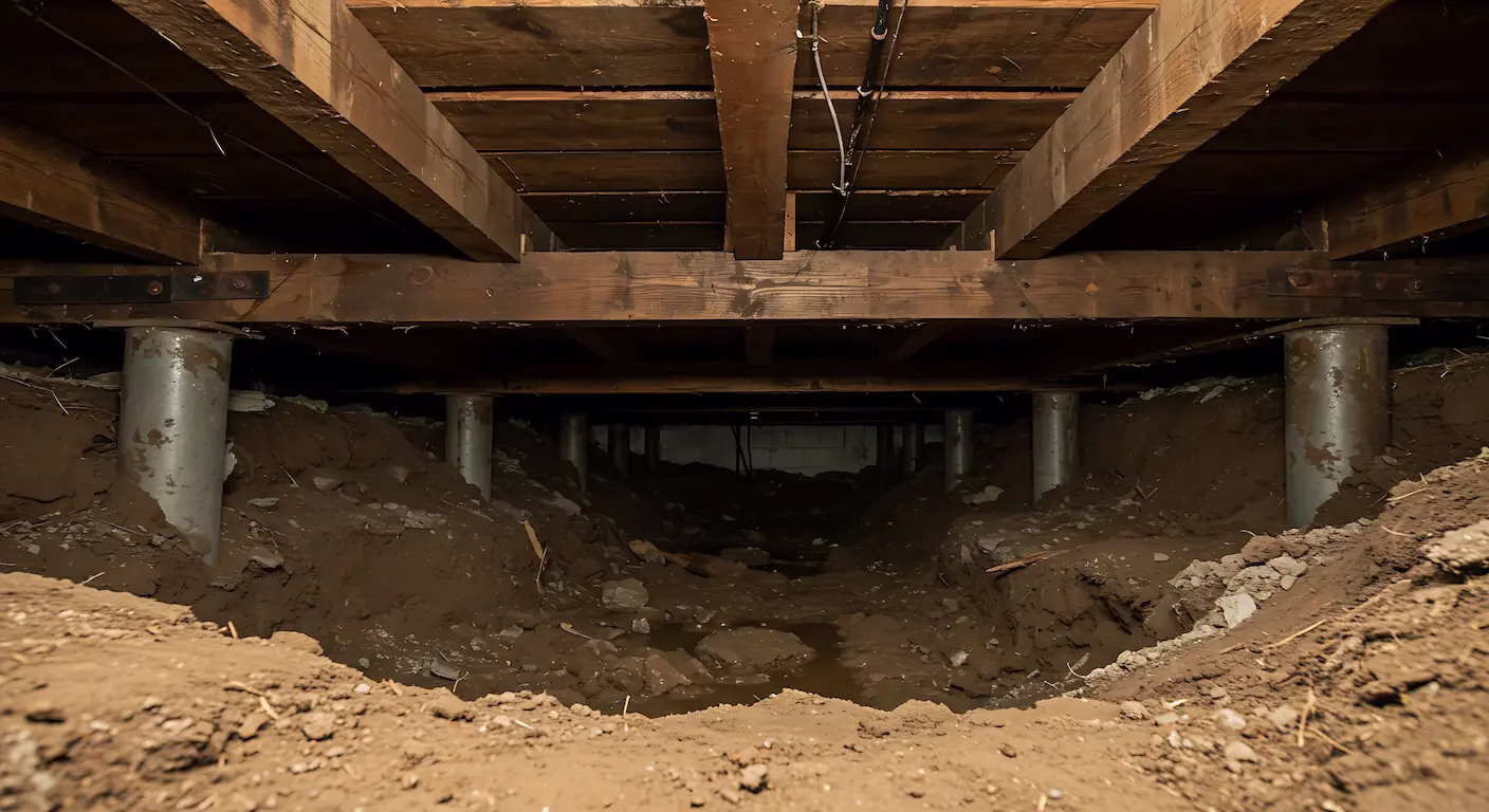 water damage in crawl space